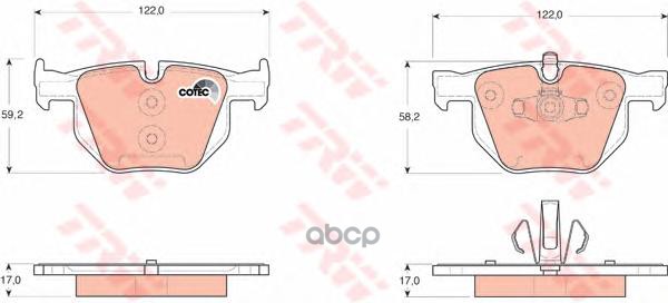 Колодки задние BMW 3 E90 320d, 325d, 325i, 330d, 330i GDB1560 TRW арт. GDB1560