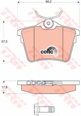 Колодки задние PEUGEOT TRW GDB1596 TRW арт. GDB1596