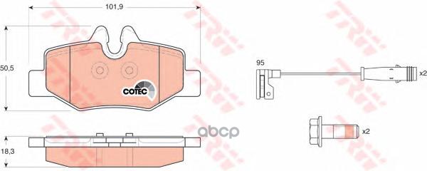 Колодки задние MERCEDES VIANO, VITO (W639) GDB1601 TRW арт. GDB1601