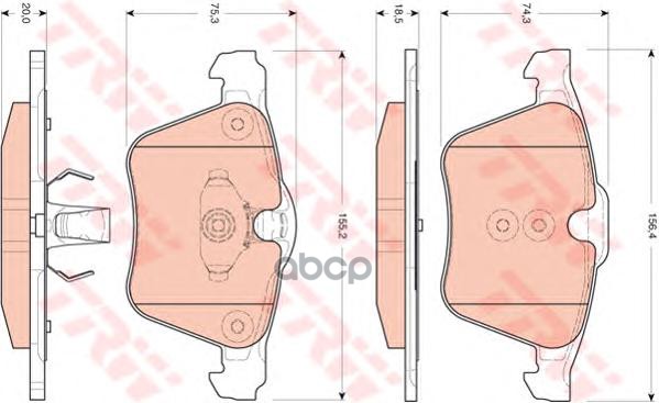 Колодки передние FORD S-MAX, GALAXY, VOLVO S60 II, S80 II, XC 70II GDB1684 TRW арт. GDB1684