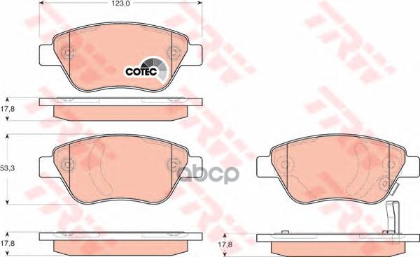 Колодки передние FIAT DOBLO (119), OPEL CORSA D GDB1700 TRW арт. GDB1700