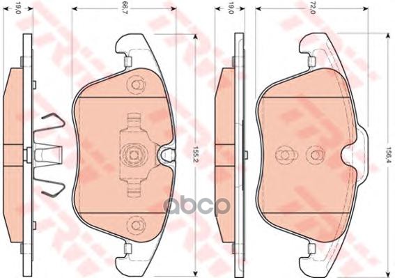 Колодки передние JAUGUAR S-TYPE (CCX), XF (CC9), XJ (X350) GDB1705 TRW арт. GDB1705