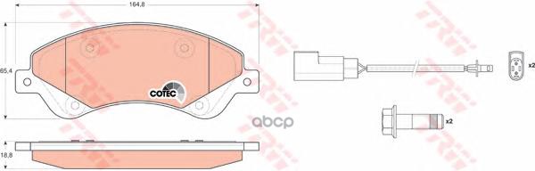 Колодки передние FORD Transit 2.2-2.4 2006-> TRW GDB1723 TRW арт. GDB1723