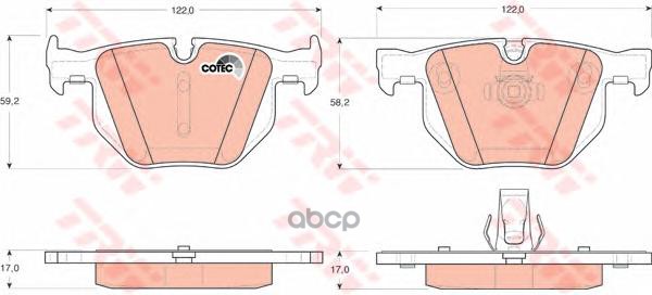 Колодки задние BMW E90/E61/E60 2.0-3.0 TRW GDB1727 TRW арт. GDB1727