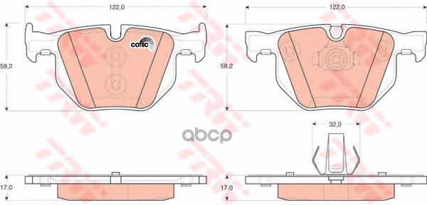 Колодки задние BMW X5 (E70), X6 (E71, E72) GDB1730 TRW арт. GDB1730