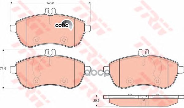 Колодки передние MERCEDES W204, W212 GDB1736 TRW арт. GDB1736