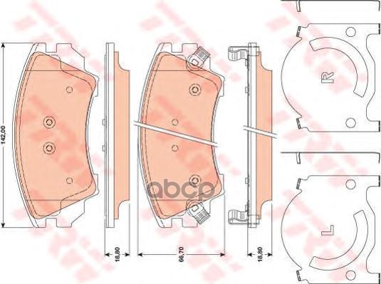 Колодки передние OPEL ASTRA J GTC, INSIGNIA (17"), SAAB 9-5 (YS3G) (17") GDB1783 TRW арт. GDB1783