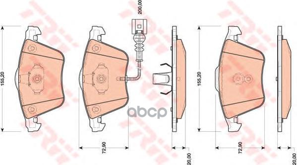 Колодки Передние Audi A3 (8P_), Vw Scirocco (137) 2.0R, 2.0Tsi Gdb1809 TRW арт. GDB1809