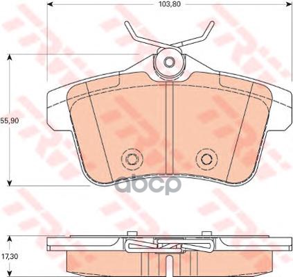 Колодки задние CITROEN C4 (B7), DS4, PEUGEOT 3008, 308 CC, 5008 TRW GDB1828 TRW арт. GDB1828