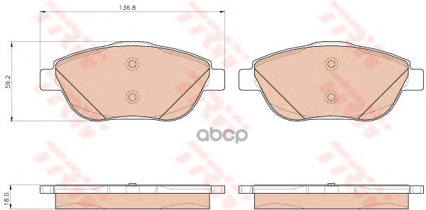 Колодки передние CITROEN/PEUGEOT TRW GDB1926 TRW арт. GDB1926