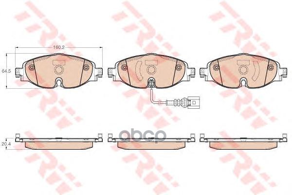 Колодки передние SKODA OCTAVIA (5E_), VW GOLF VII GDB1956 TRW арт. GDB1956