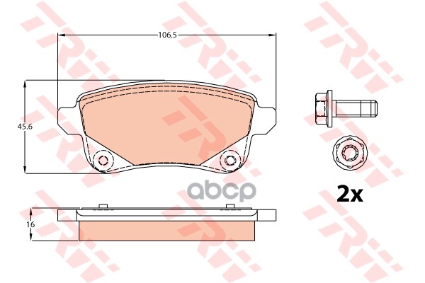 Колодки задние RENAULT Scenic III/Grand Scenic III TRW GDB2082 TRW арт. GDB2082