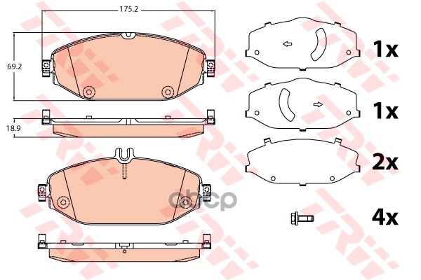 Колодки передние MB C-205 13-> / CLS-257 18-> / E-213/238 16-> TRW GDB2097 TRW арт. GDB2097