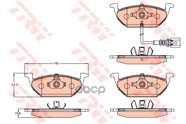 Колодки передние AUDI A3 (96-03) GDB2108 TRW арт. GDB2108