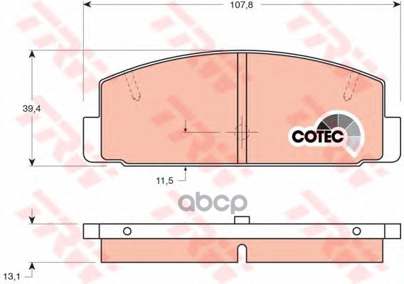 Колодки задние MAZDA 6 02->/323 98-04/626 97-02 TRW GDB3088 TRW арт. GDB3088