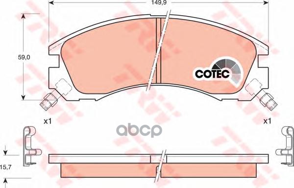 Колодки передние MITSUBISHI OUTLANDER II-III, PAJERO III, PAJERO SPORT GDB3200 TRW арт. GDB3200