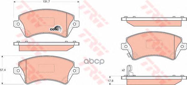 Колодки передние TOYOTA Cor 1.4-1.8 00- TRW GDB3288 TRW арт. GDB3288