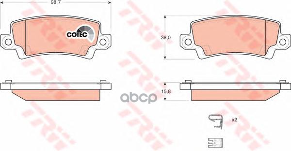 Колодки задние TOYOTA Cor 1.4-1.8 00-> TRW GDB3289 TRW арт. GDB3289