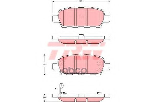 Колодки задние NISSAN Qashqai/X-Trail 07->/RENAULT Koleos 08-> TRW GDB3294 TRW арт. GDB3294