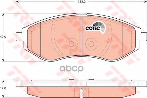 Колодки передние CHEVROLET AVEO 06->/KALOS 02- TRW GDB3330 TRW арт. GDB3330