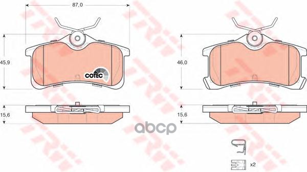 Колодки Тормозные Дисковые | Зад | TRW арт. GDB3334