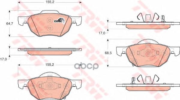 Колодки передние HONDA ACCORD VII GDB3355 TRW арт. GDB3355