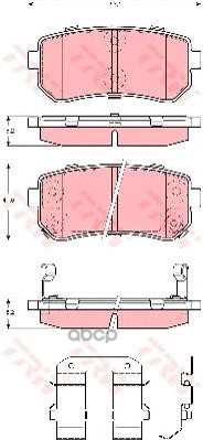 Колодки задние KIA CEE'D II, CERATO II, HYUNDAI IX35, IX20, I30, SONATA V-VI GDB3421 TRW арт. GDB3421