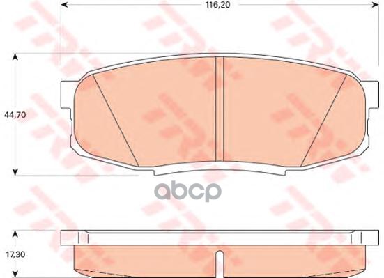 Колодки задние TOYOTA LAND CRUISER 200, LEXUS LX570 GDB3491 TRW арт. GDB3491
