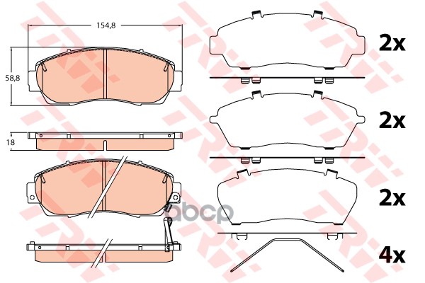 Колодки передние HONDA CR-V IV GDB3581 TRW арт. GDB3581