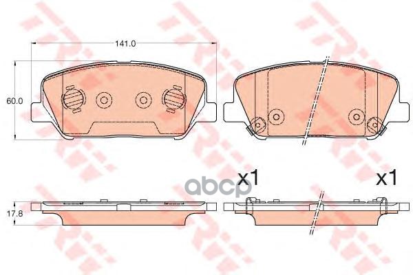Колодки передние KIA CEE'D II, HYUNDAI i30 II GDB3582 TRW арт. GDB3582