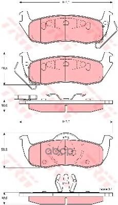 Колодки задние JEEP Grand Cherokee II/III/IV all 00-> /для 16" TRW GDB4137 TRW арт. GDB4137