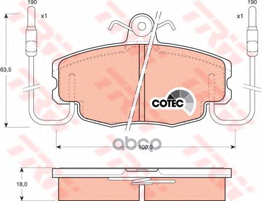 Колодки передние RENAULT 19 GDB807 TRW арт. GDB807