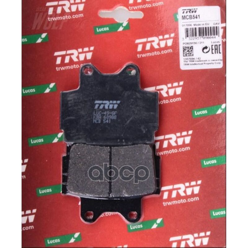 Колодки дисковые MCB541 TRW арт. MCB541