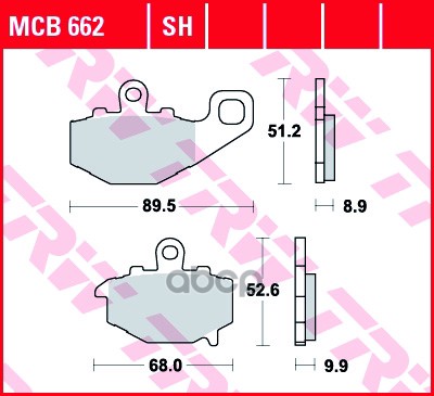 Колодки дисковые MCB662SH TRW арт. MCB662SH