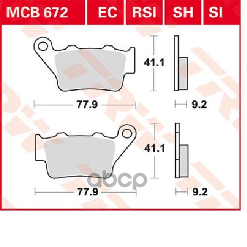 Колодки дисковые MCB672 TRW арт. MCB672