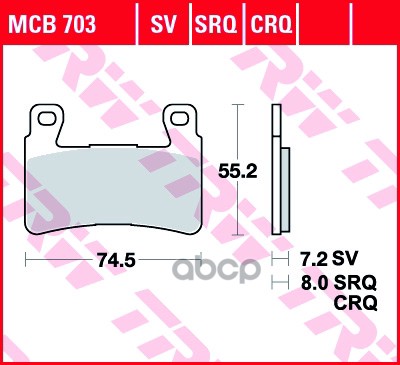 Колодки дисковые MCB703SV TRW арт. MCB703SV