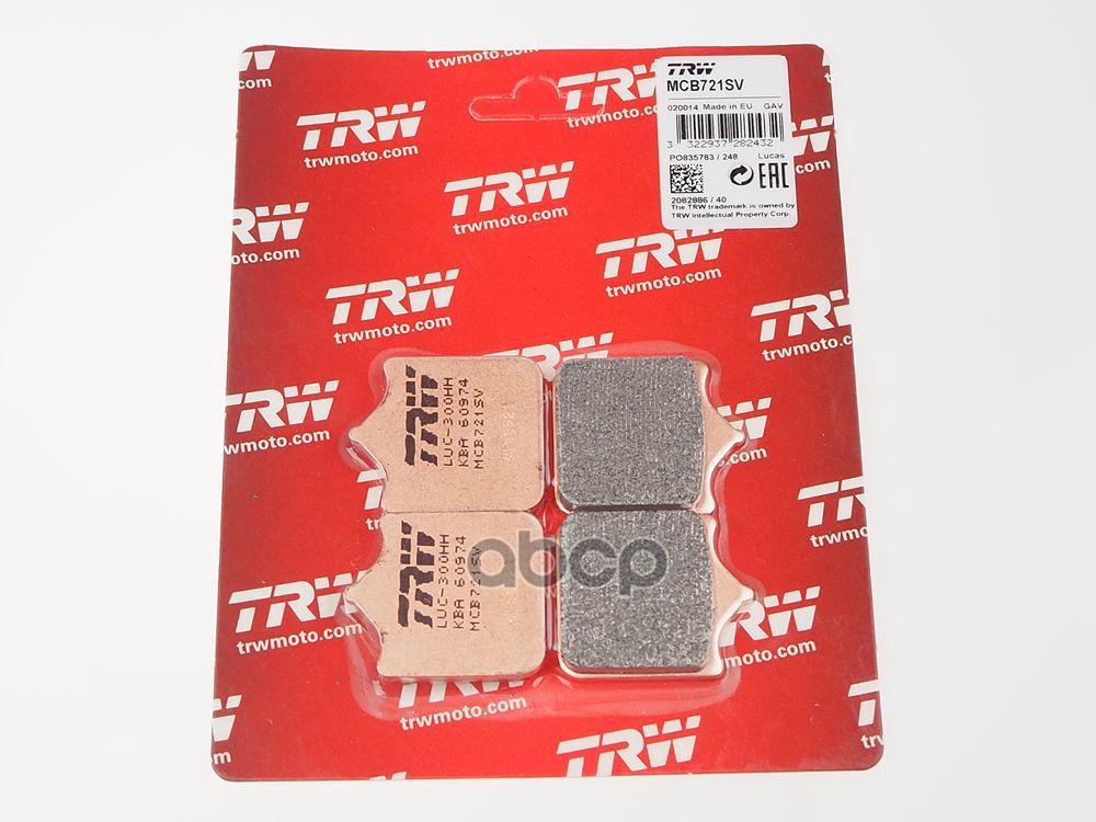 Колодки дисковые MCB721SV TRW арт. MCB721SV