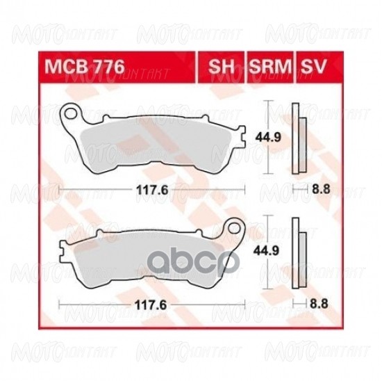 Колодки Тормозные Дисковые Передн Honda: Fes 125 07-, Sh 150 09-, Nss 250 05-, Ps 250 05-, Sh 300 07-, Swt 400 09-, Sw-T 600 ...