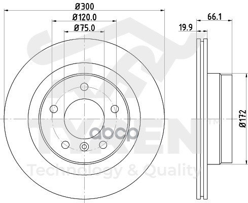 Диск тормозной задний TYREN арт. TYR1010701