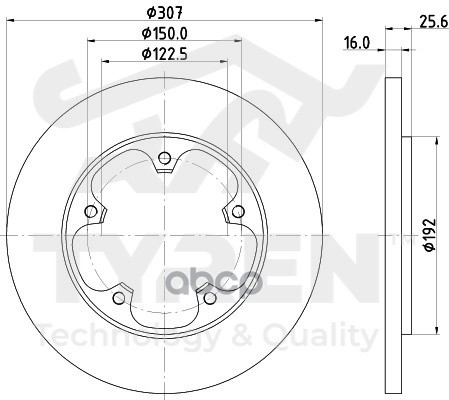 Диск тормозной задний TYREN арт. TYR1012971