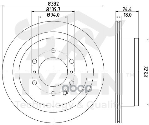 Диск тормозной задний TYREN арт. TYR1013971