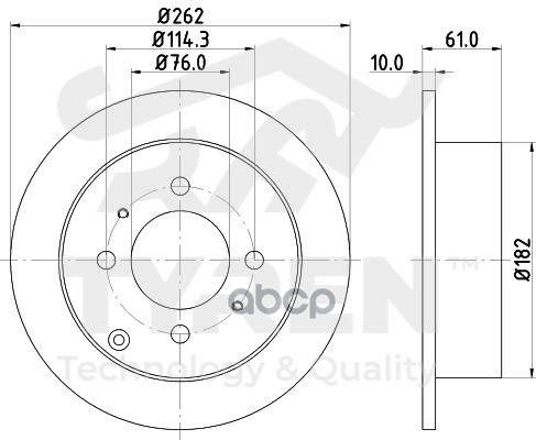 Диск тормозной задний TYREN арт. TYR1015561