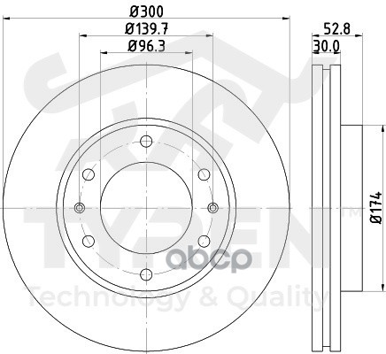 Диск тормозной передний TYREN арт. TYR1015761