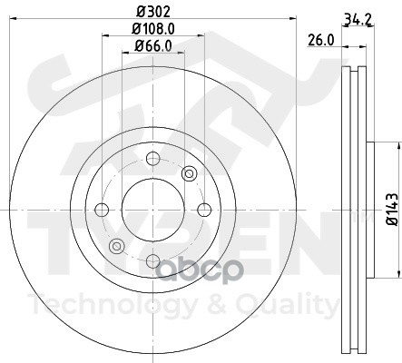 Диск Тормозной | Перед | TYREN арт. TYR1017171
