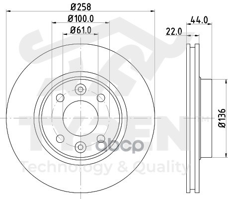 Диск Тормозной Передний TYREN арт. TYR1017841