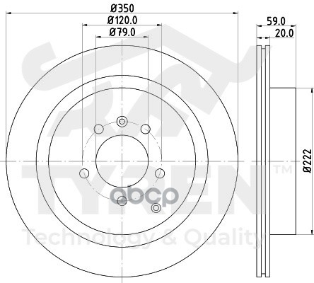 Диск тормозной задний TYREN арт. TYR1018081