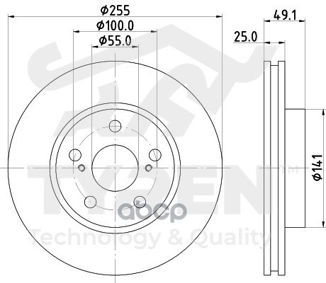 Диск Тормозной | Перед | TYREN арт. TYR1018691