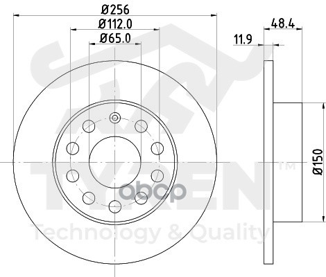 Диск Тормозной Задний TYREN арт. TYR1019911
