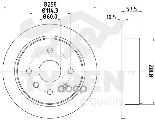 Диск тормозной задний TYREN арт. TYR1020511