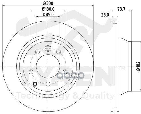 Диск тормозной задний TYREN арт. TYR1023031